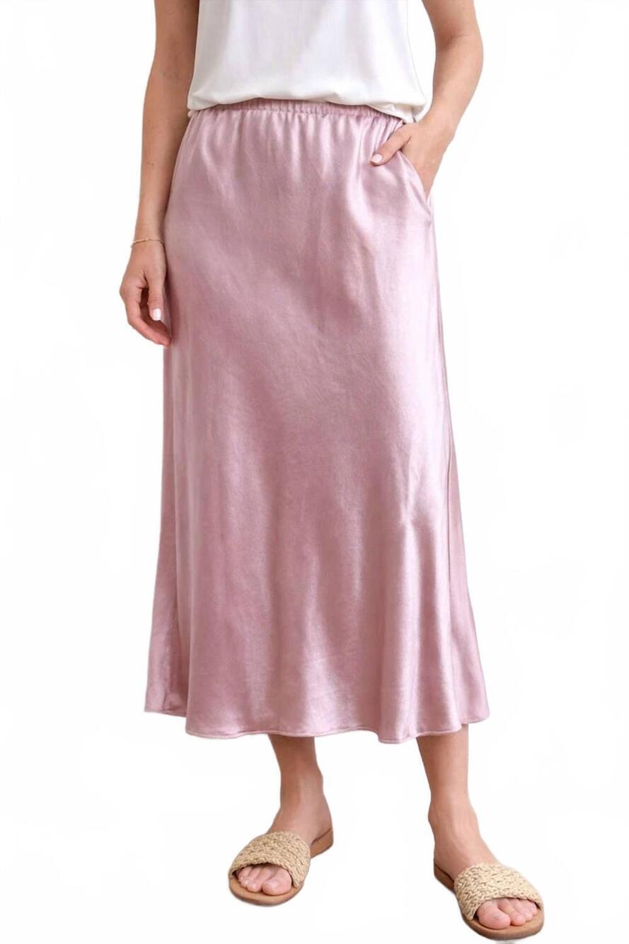 NEW MILIO MILANO silky viscose rayon slip skirt in dusty rose